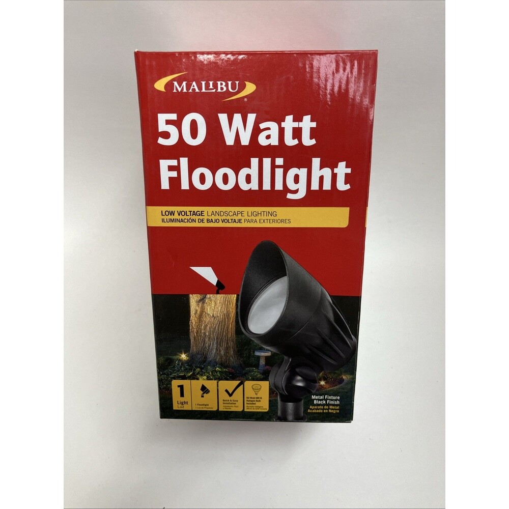 Malibu 8301-9601-01 Flood Light 50 Watt Black MR 16 Halogen - OPEN BOX